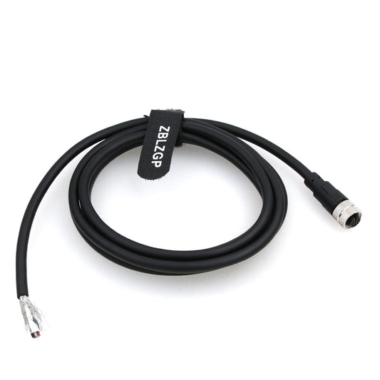M12 5-Pin A-Coded Female to Wire Cable for High-Pressure Washdown