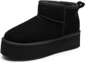 Platform Mini Boots for Women Suede Leather - 1.75in Lift, Cozy