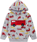 Toddler Boy Hoodie Sweatshirt Pullover Dinosaur Fire Truck Print