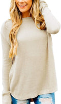Women's 2025 Fall Oversized Crew Neck Knit Pullover - Soft, Casual