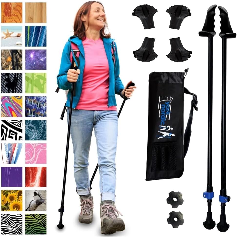York Nordic Motivator Walking Pole + 4 Pack Wide Feet