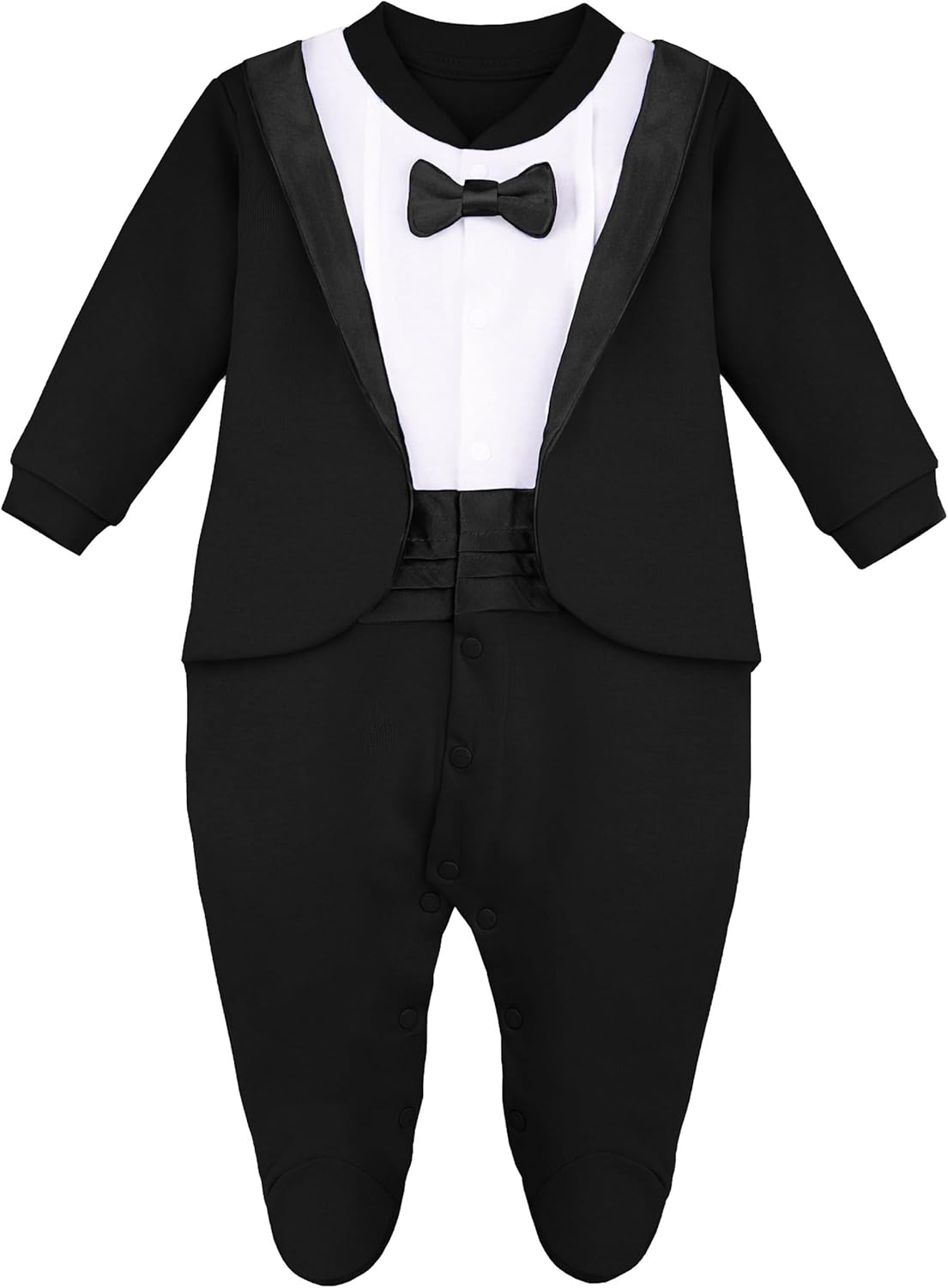 Lilax Baby Boy Tuxedo Footie Outfit for Special Occasions