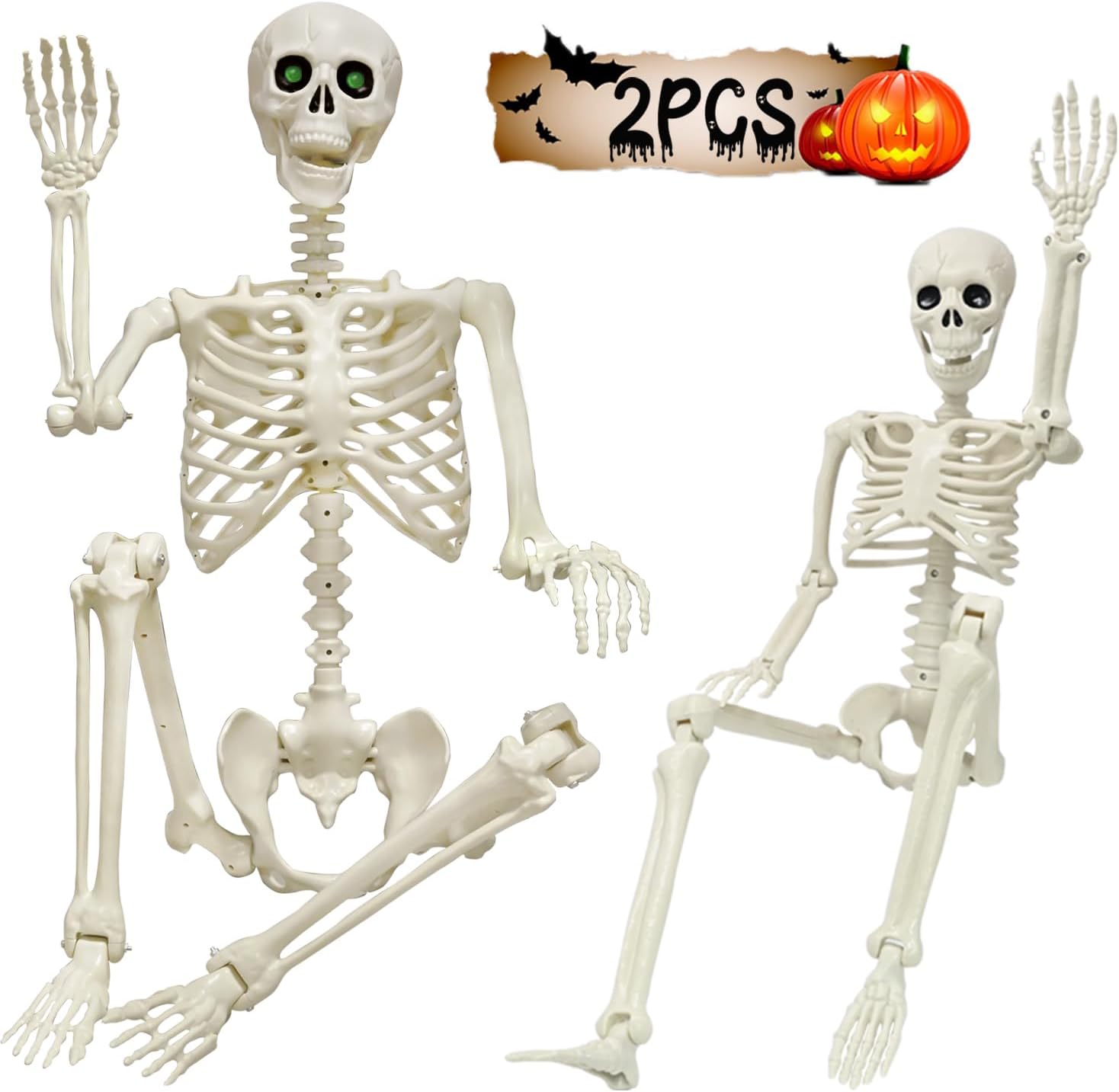 Halloween Life Size Skeleton Set for Spooky Graveyard Decor
