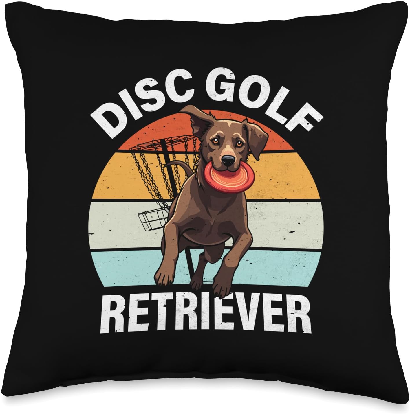 Labrador Retriever Disc Golf Throw Pillow