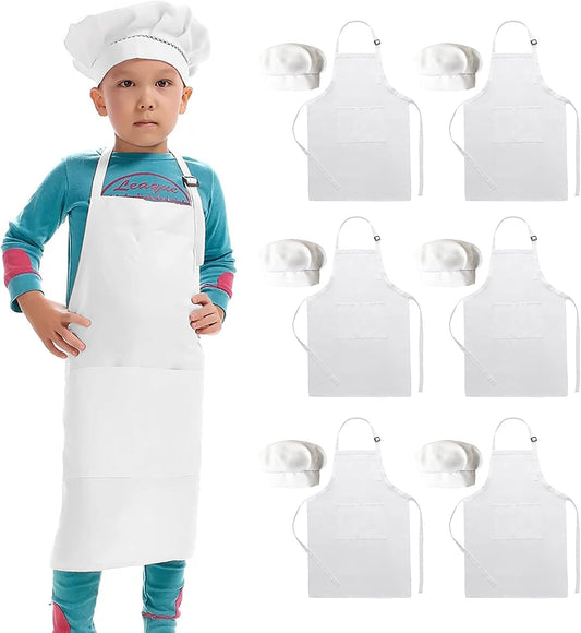 Adjustable Kids Apron Set - 6 Pack Fun & Functional!