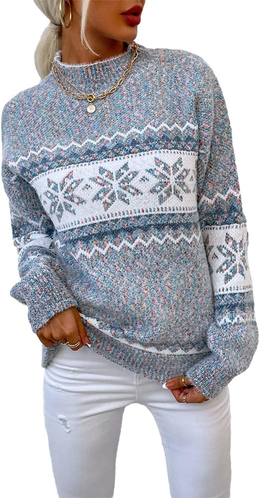 Womens Casual Leopard Print Knitted Pullover Sweater for All Occasions