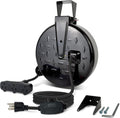 Retractable Extension Cord Reel with 30 Ft Power Cord and Outlets