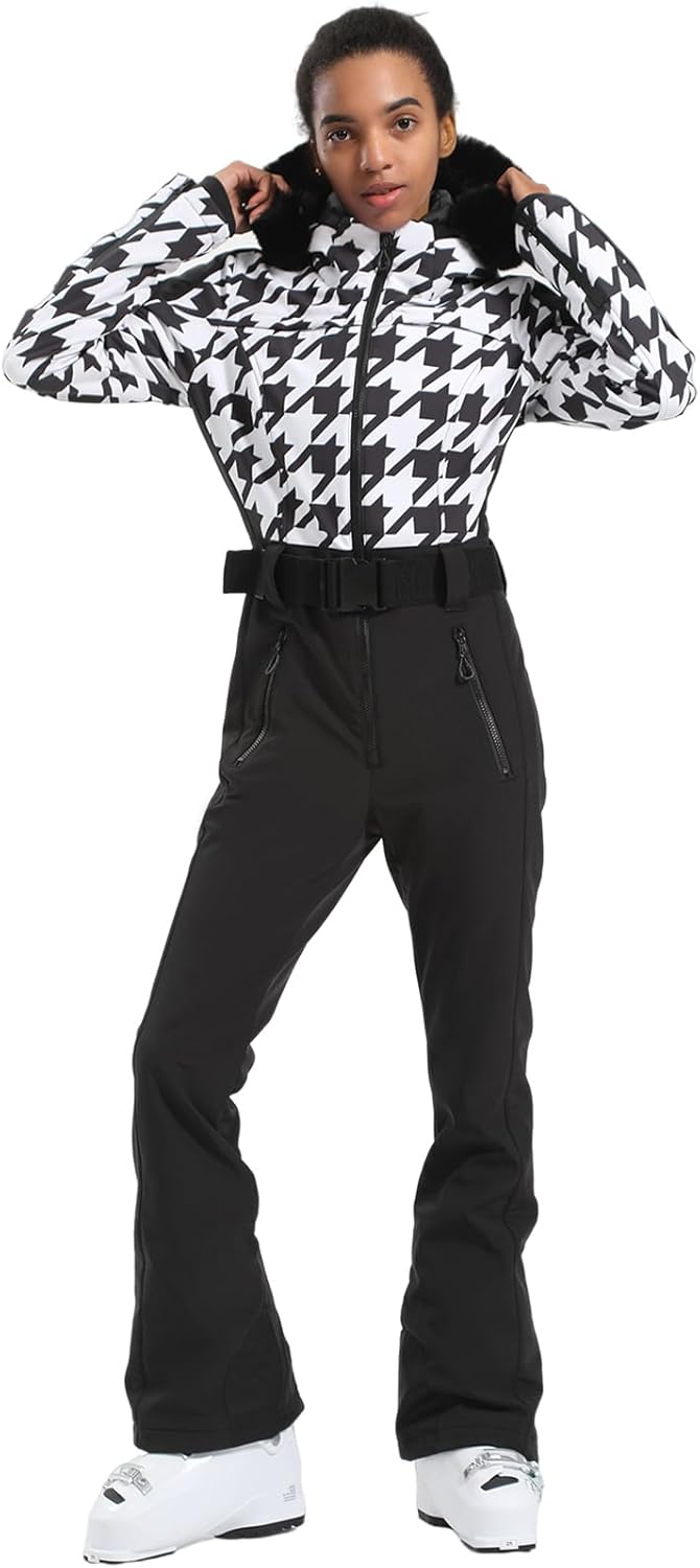GSOU SNOW Womens Ski Suit One Piece Snowsuit for Winter Sports