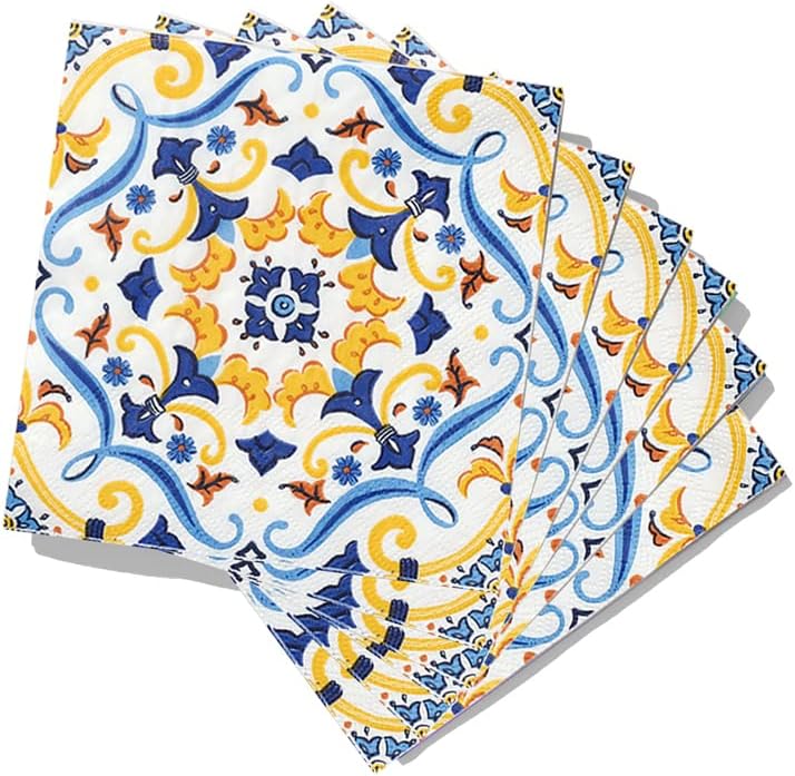 Chic Floral Cocktail Napkins | Designer Set for Festive Gatherings