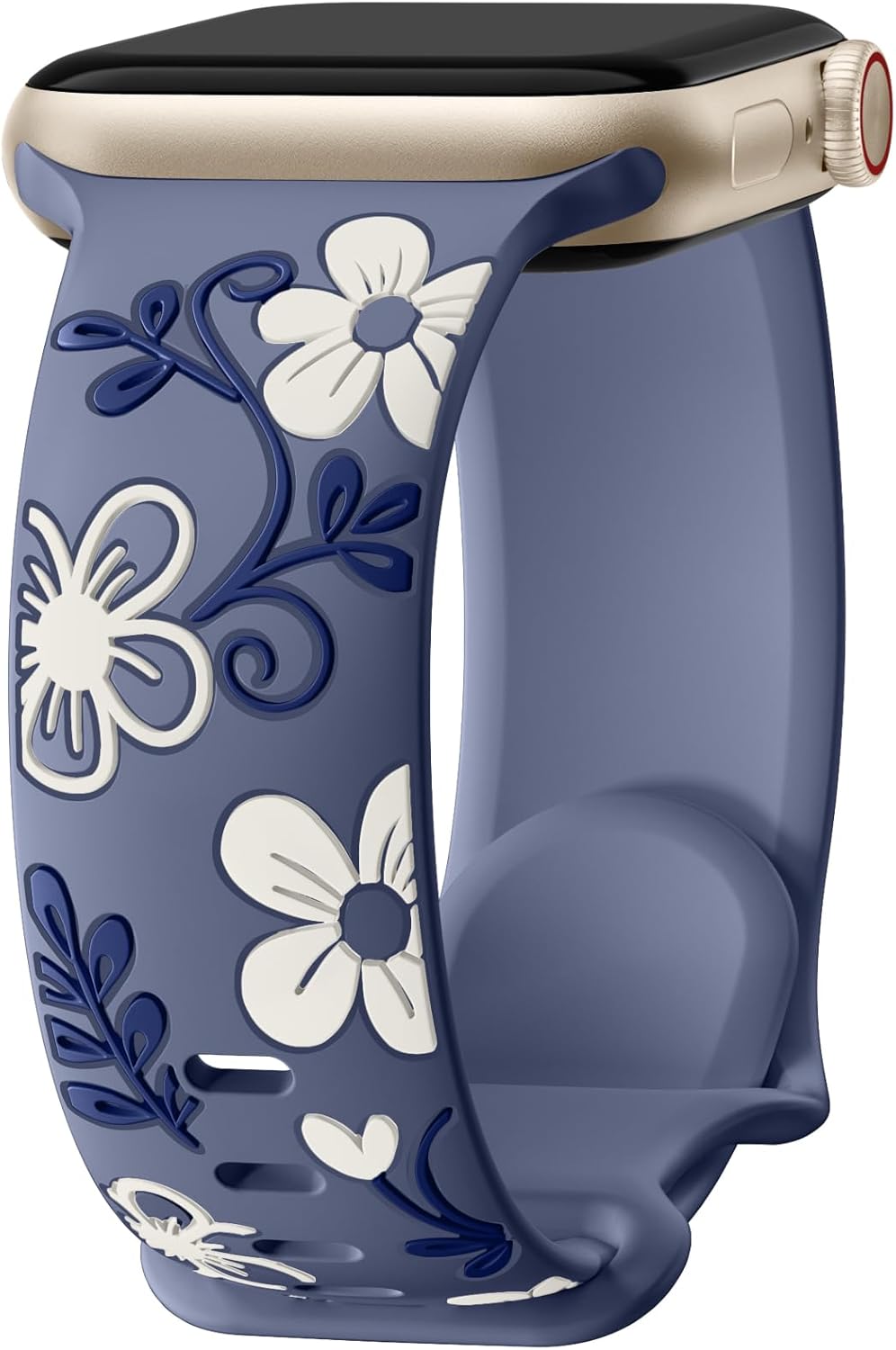 Witzon Engraved Floral Band | Cute Silicone Strap for Apple Watch