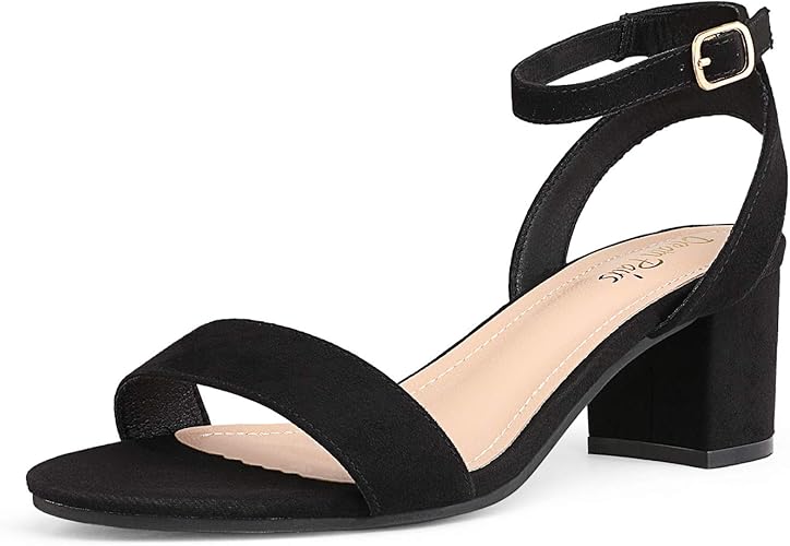 DREAM PAIRS Women's Open Toe Ankle Strap Chunky Heels Sandals