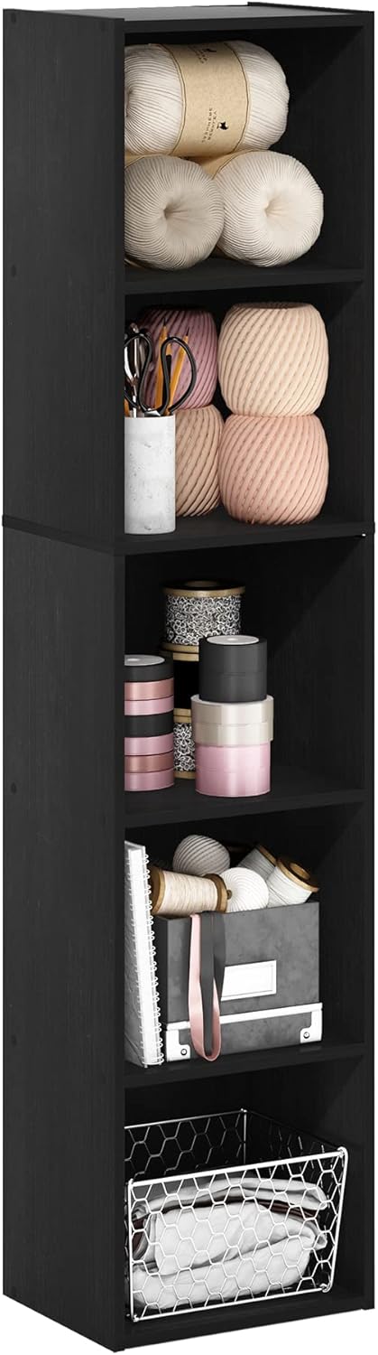 Furinno Luder 5-Tier Cube Bookcase for Stylish Storage Needs