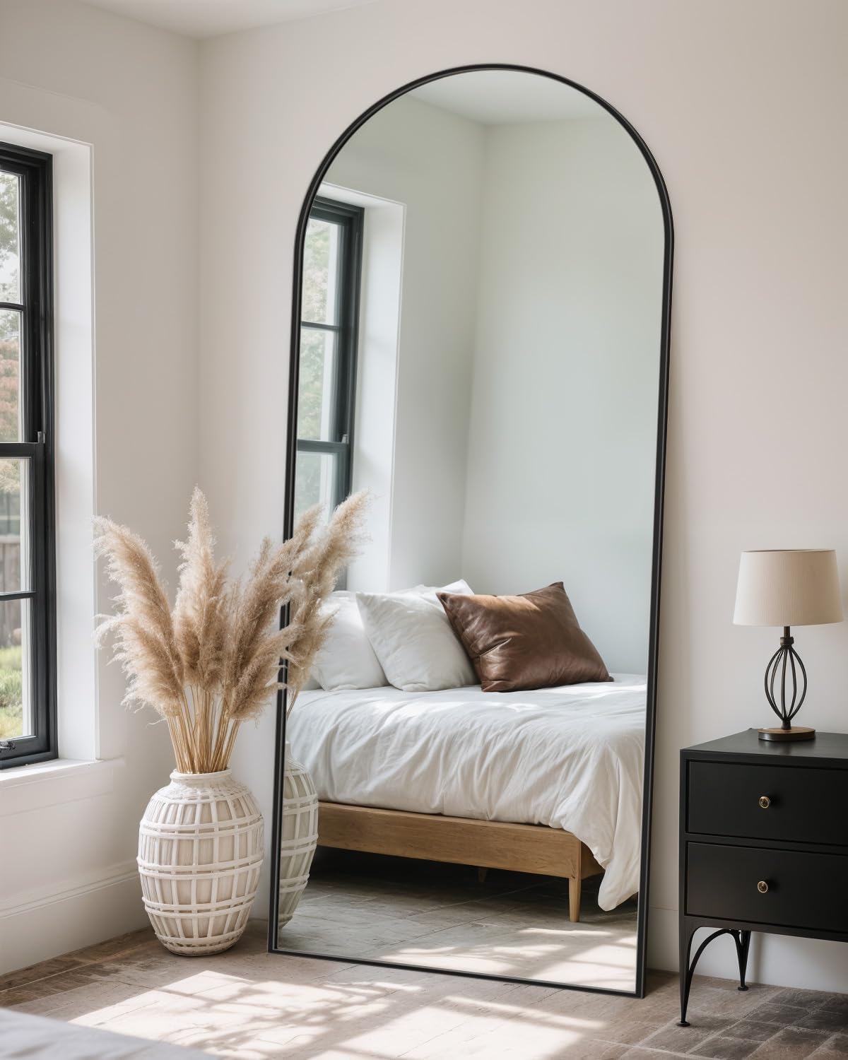 Full Length Mirror with Stand, 71in x 26in Arched Design
