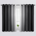 Ombre Room Darkening Curtains Black to Grey White - 2 Panels