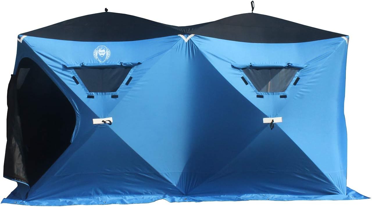 Nordic Legend 4-9 Person Ice Fishing Shelter - Easy Access Diamond Doors