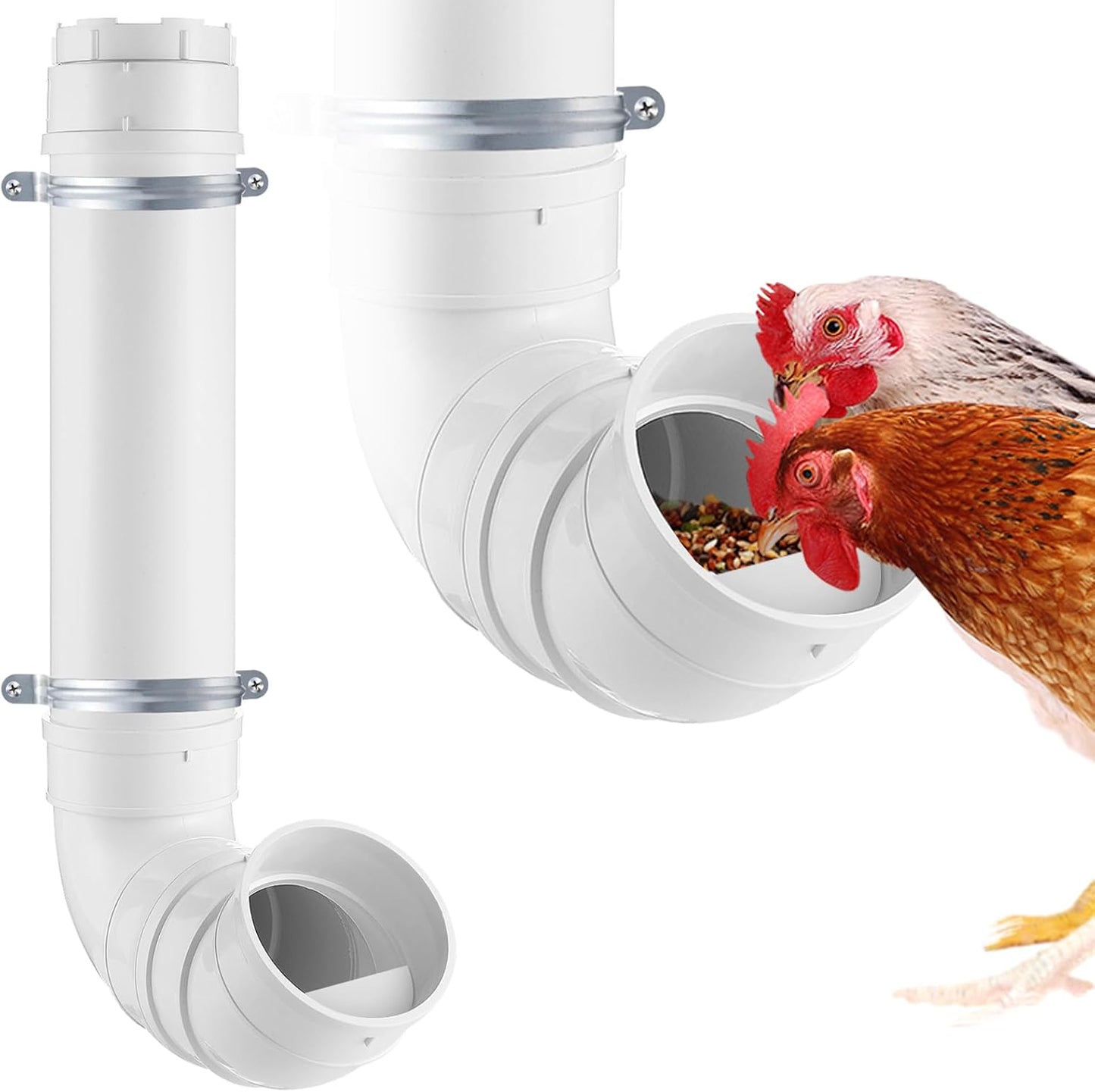 MEWTOGO Automatic Chicken Feeder No Waste for Poultry Feeding