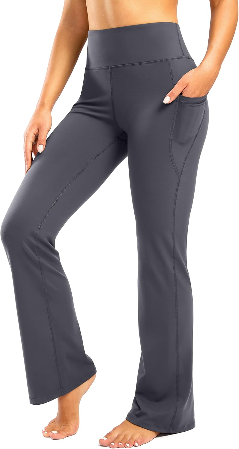 28 to 34 Inch Inseam Women's Bootcut Yoga Pants with Pockets