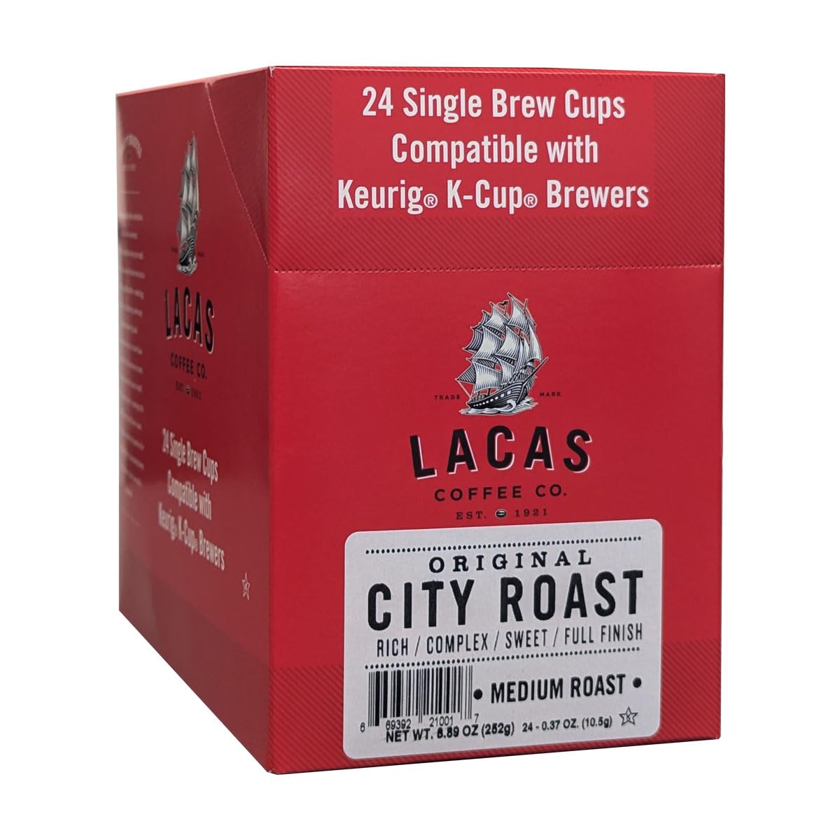 Lacas Coffee Original City Roast Single Serve Cups for K-Cup Brewers