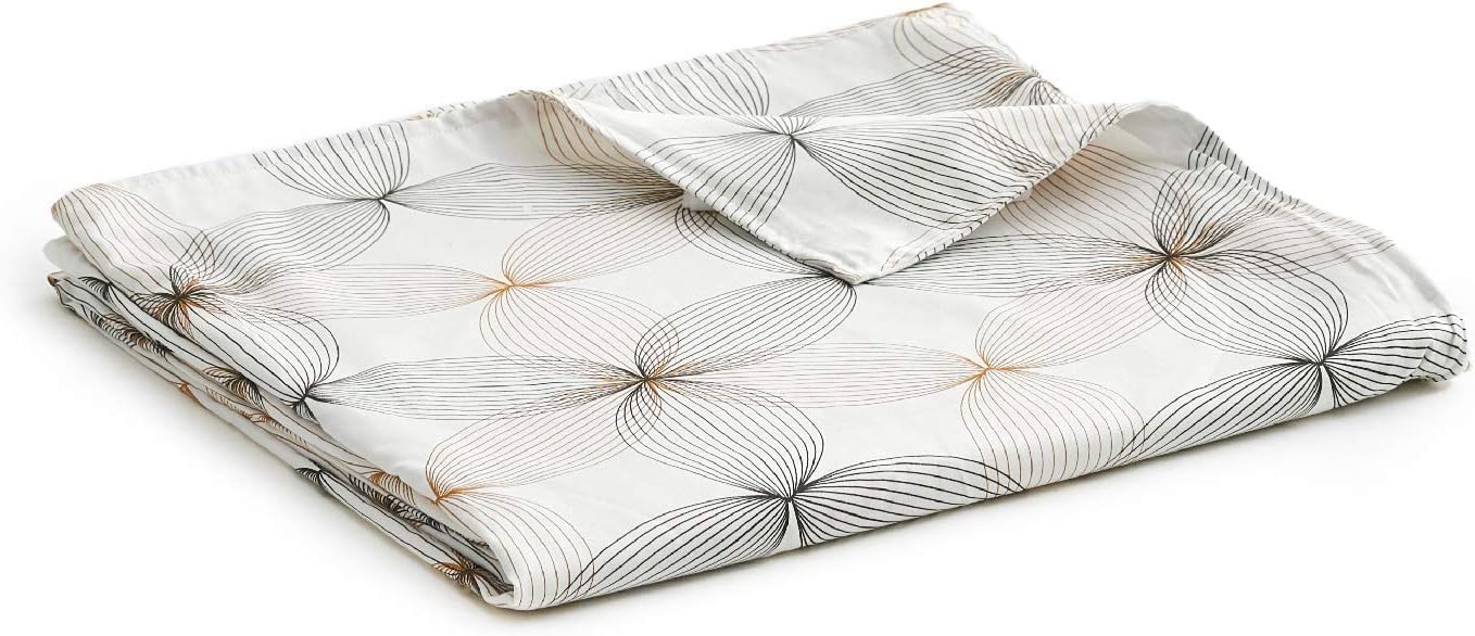 YnM Cooling Duvet Cover for Weighted Blankets - Khaki Flower