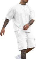 Men's 2 Piece Casual Tracksuit with Cargo Shorts - Comfortable Fit