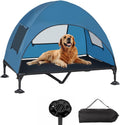 Elevated Outdoor Dog Bed with Canopy - Cooling Raised Cot Bed