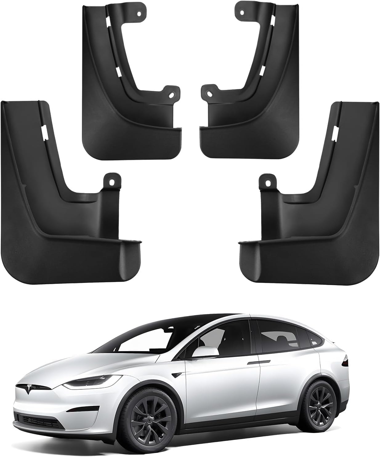 BASENOR Mud Flaps for 2022-2026 Tesla Model X - No Drilling