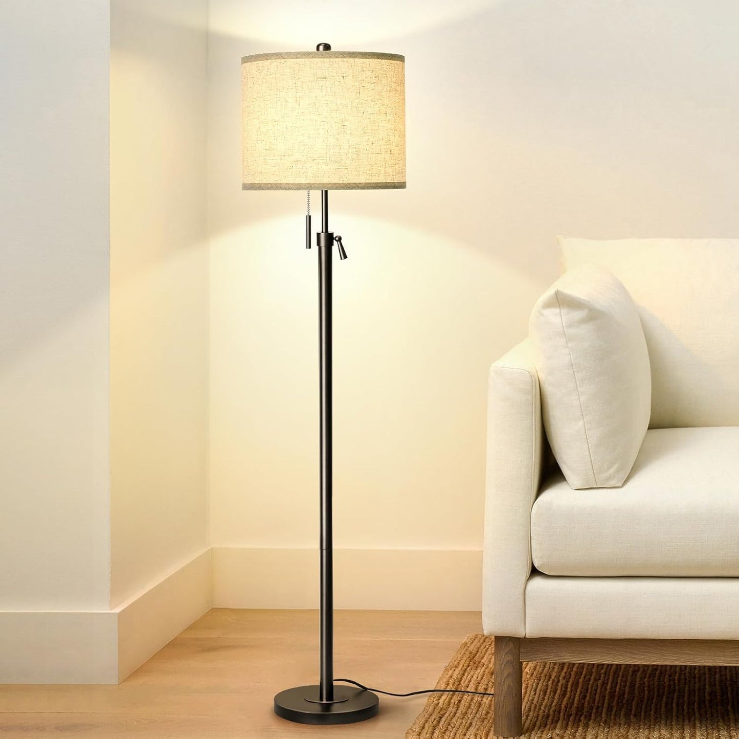 Adjustable Height Floor Lamp for Living Room and Bedroom