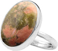 Natural Amazonite Crystal Ring 925 Sterling Silver (Style TKX8)