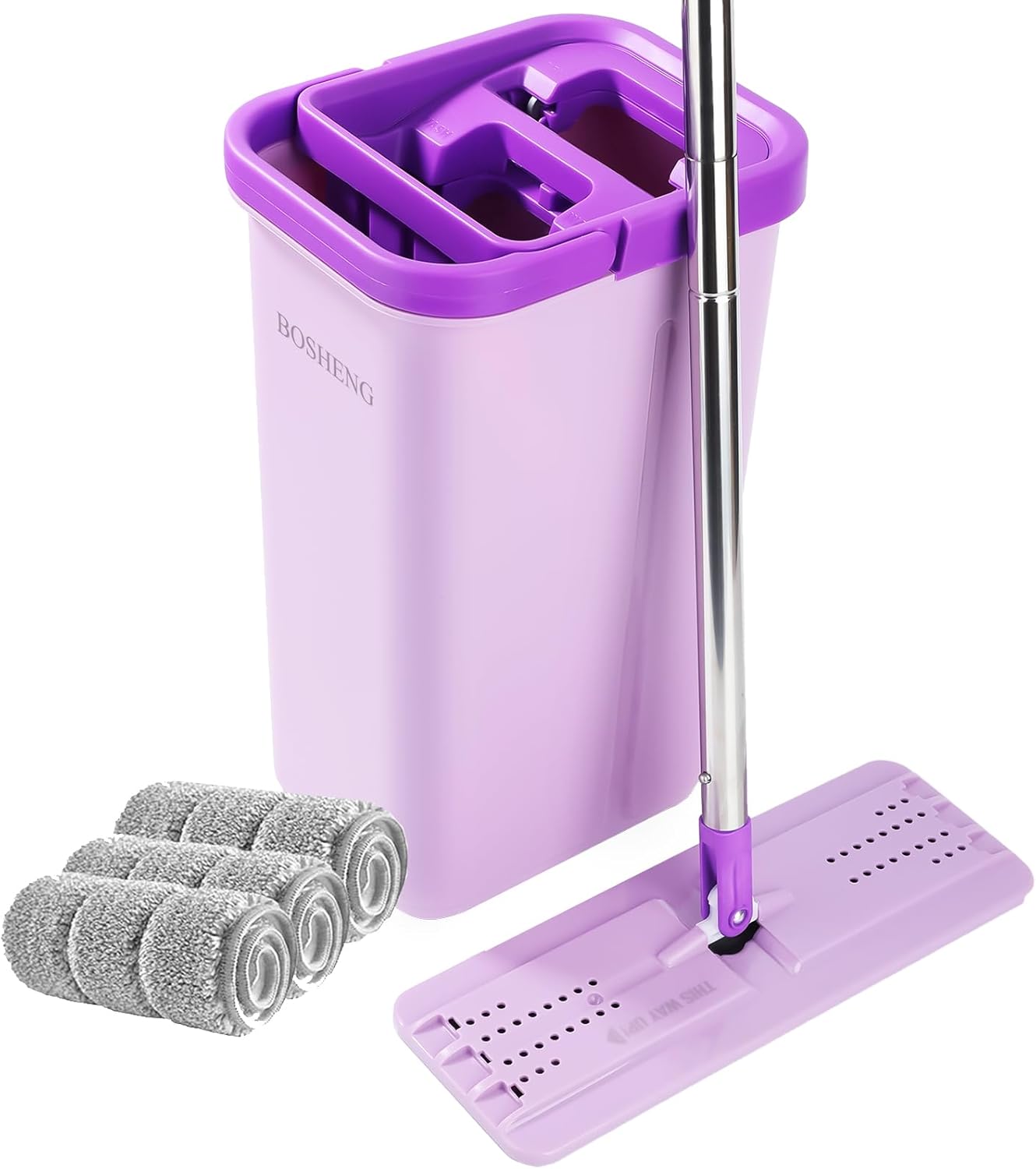 Hands Free Flat Floor Mop and Bucket Set for Easy Cleaning