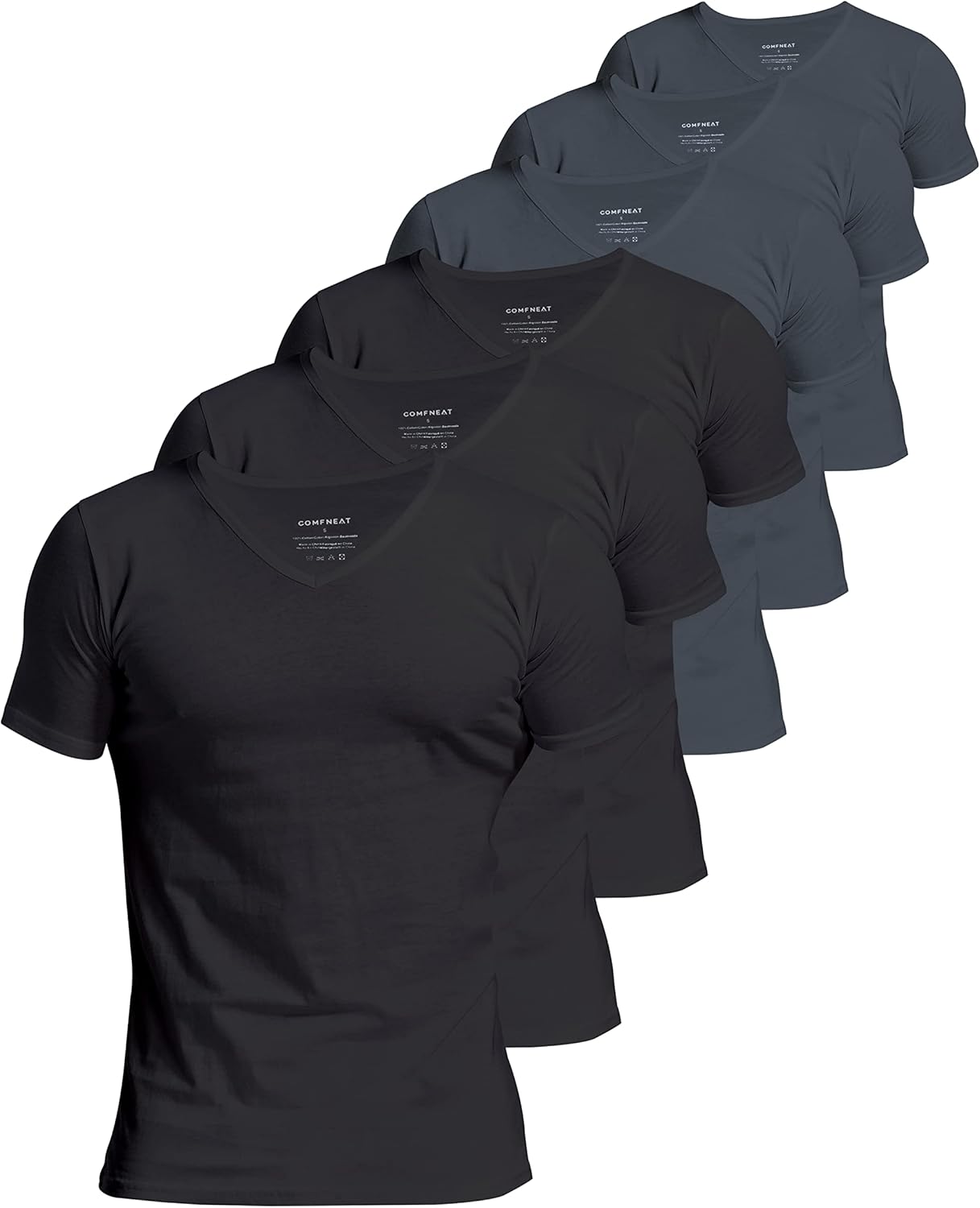 Comfneat Men's Undershirts - Ultra Soft Cotton V-Neck T-Shirts