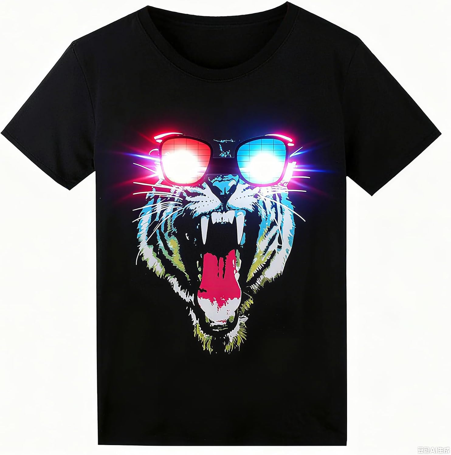 Sound Activated LED T-Shirt for Rave, Concert, Halloween Fun
