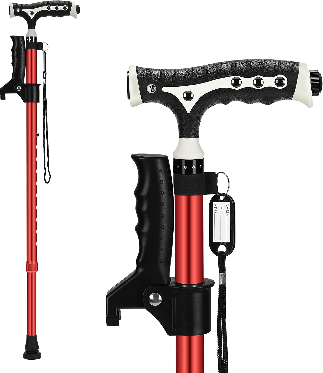 Hold 440 Lbs Walking Cane for Men & Women with LED Design
