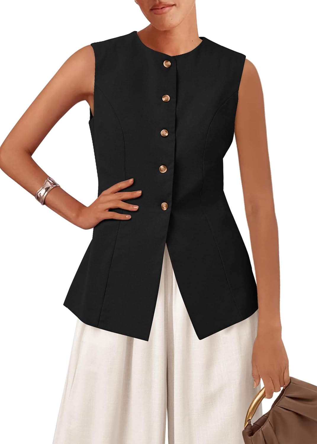 KIRUNDO Blazer Vest for Women: Trendy Summer Work Suit Top