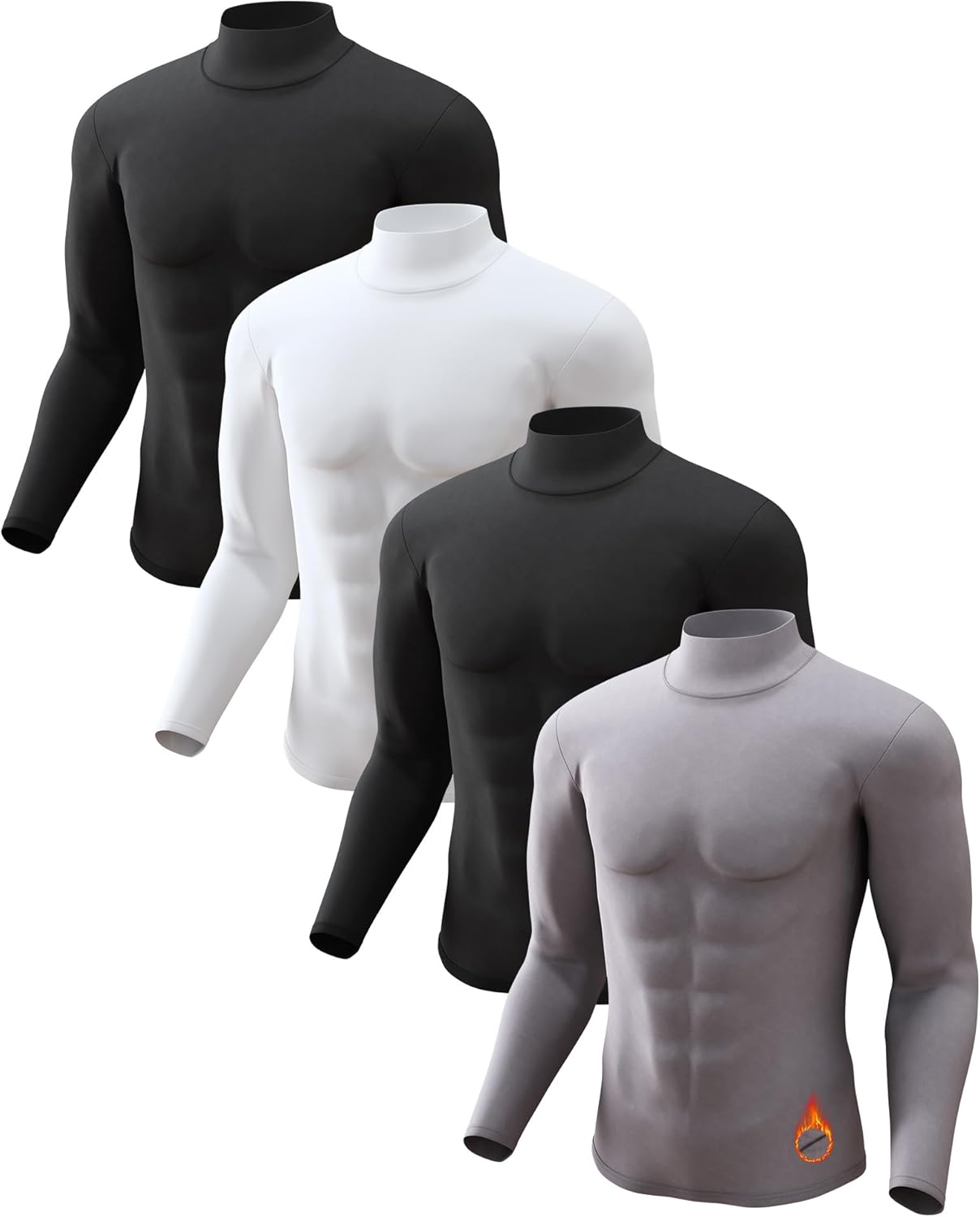 Men's Thermal Shirts 4 or 5 Pack for Cold Weather Comfort