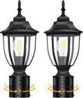 Lamomo Motion Sensor Outdoor Post Lights 2 Pack - Dusk to Dawn