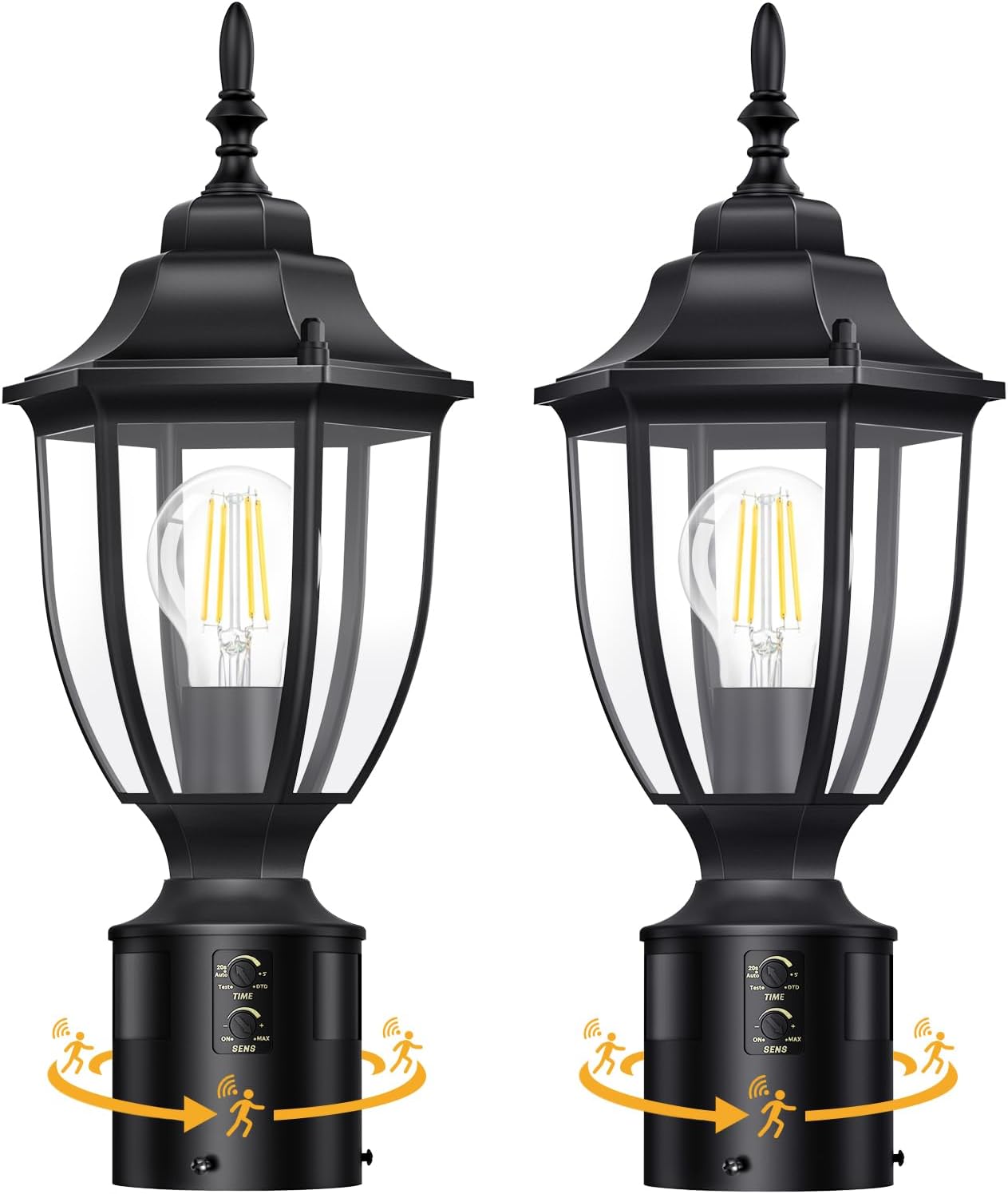 Motion Sensor Outdoor Post Lights for Yard and Garden Use