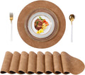 UnivoColors PU Leather Placemats Set of 8 15 in Round - Retro Camel