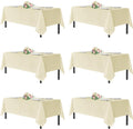 Rectangle Tablecloths for 4ft Tables, 6 Pack - Wrinkle Resistant Beige