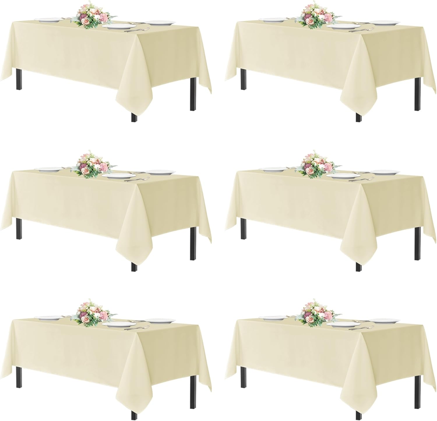 Sancua Rectangle Tablecloths for 4ft Tables - 60x84 Inch