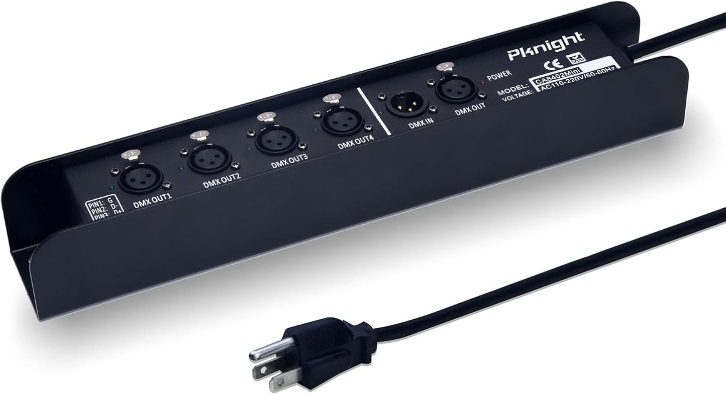 Pknight 4 Way Isolated DMX Splitter Bar for Reliable Signal