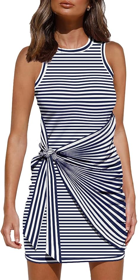 LILLUSORY Women's Casual Sleeveless Bodycon Beach Tank Dress