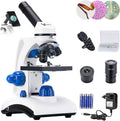 Beginners Microscope Kit 40X-1000X for Kids & Students - Dual LED