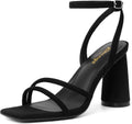 RIBONGZ Block Heels for Women - Elegant Strappy Sandals