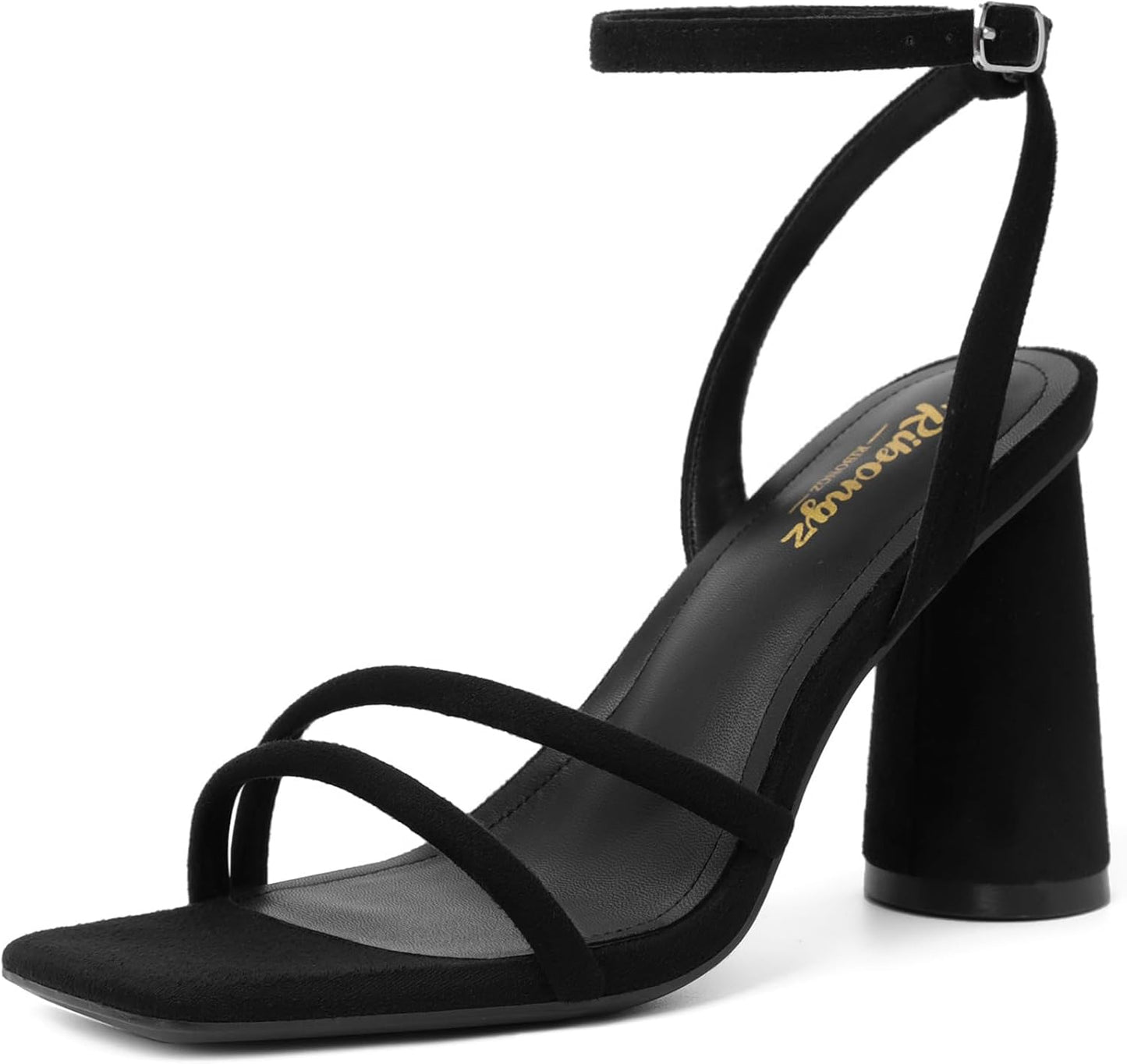 RIBONGZ Block Heels for Women - Elegant Strappy Sandals