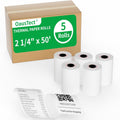 Thermal Paper Rolls 2.25 in x 50 ft - 5 Pack Premium Receipt Paper