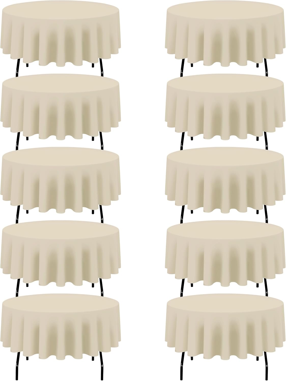 Beige Round Tablecloths 90 Inch - Perfect for Events and Parties