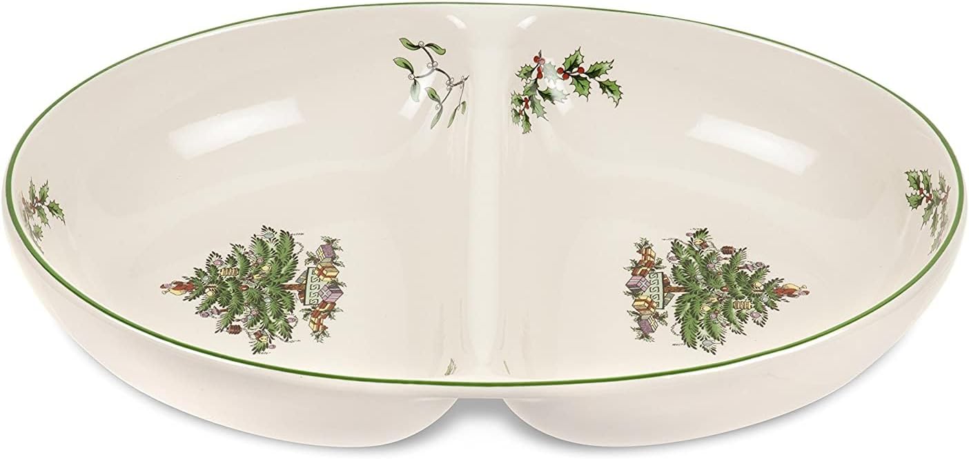 Spode Christmas Tree Divided Dish - Perfect for Holiday Gatherings