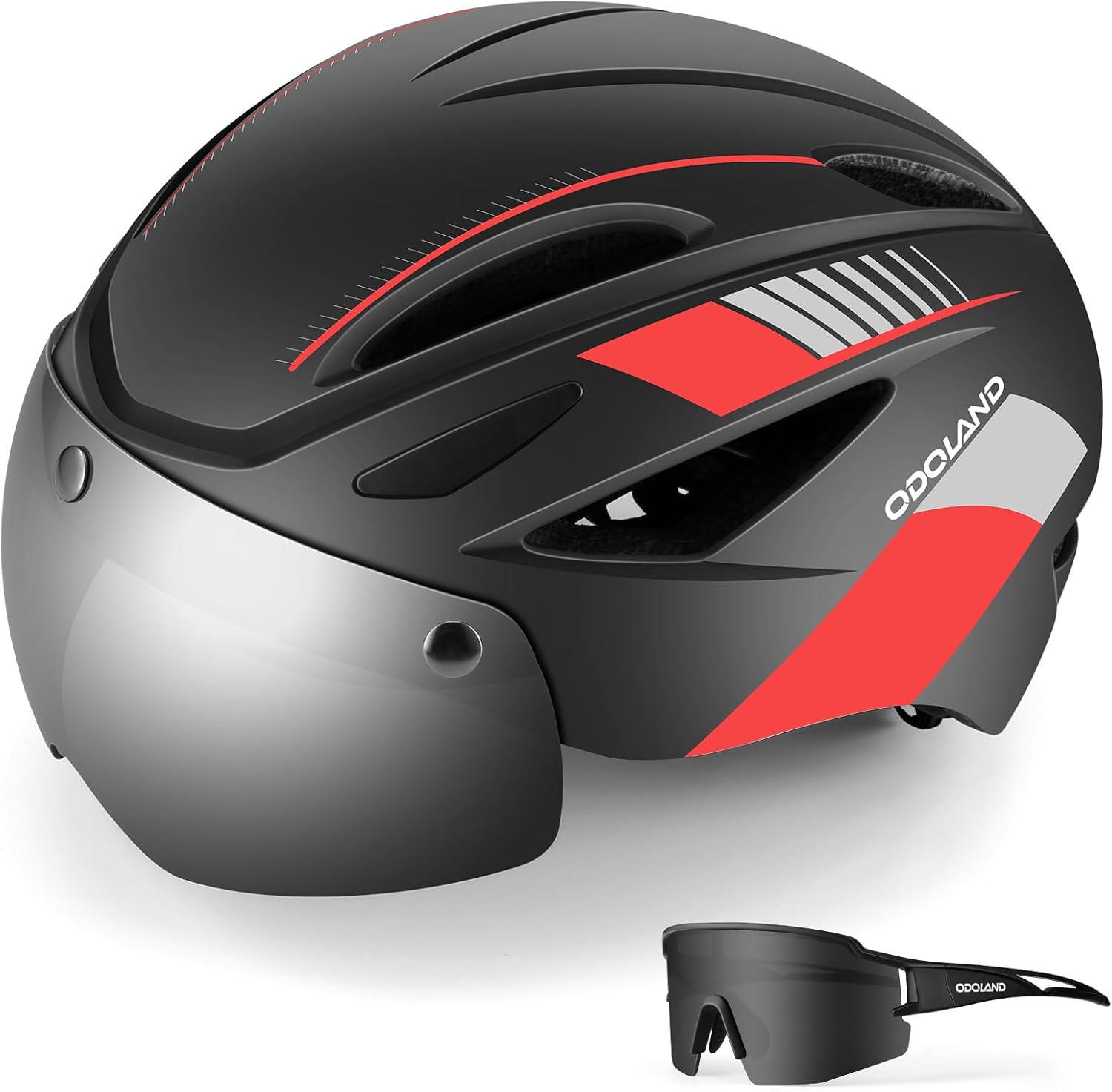 Odoland Adults Bike Helmet with Magnetic Visor for Safety