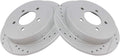 TRQ Rear Brake Rotor Set G Coated Drilled and Slotted - Performance