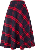 Long Plaid Wool Skirt High Waist A-Line Maxi - Warm Fall/Winter Skirts